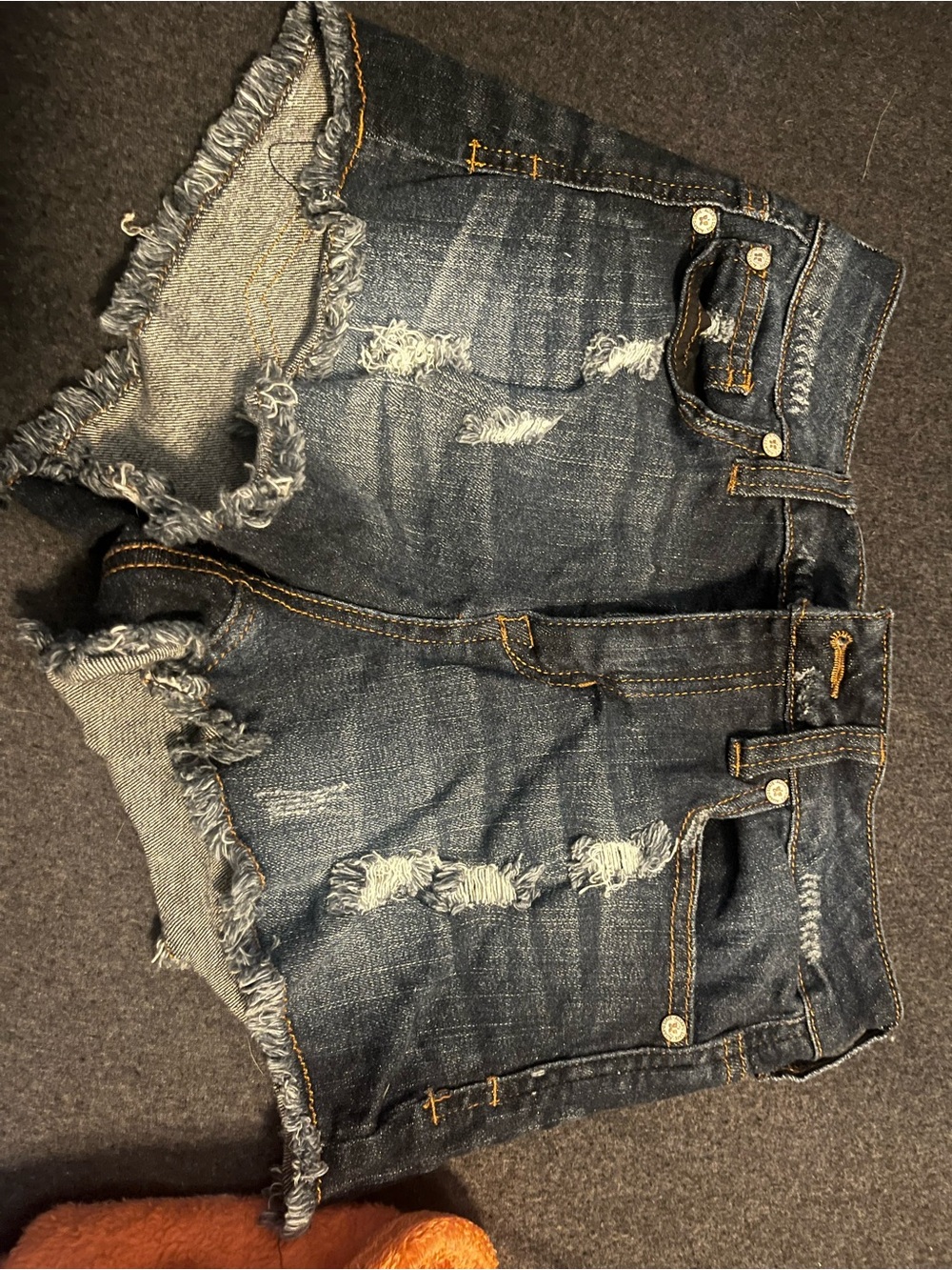 Almost Famous Dark Wash Denim Shorts with Lace Label